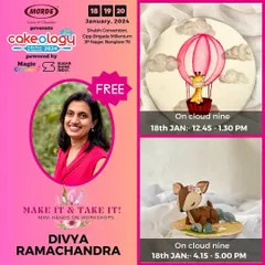 This was the announcement for my free mini hands-on workshops at Cakeology. I love these sessions where people can get a quick taste of fondant art.