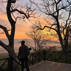 My kind of office view. Watching the sunset over the Ramganga river in Corbett after a successful day of tracking.