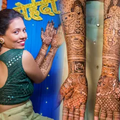 A stunning display of intricate bridal mehendi. We make sure to capture the artistry and detail of the henna, which tells its own beautiful story.