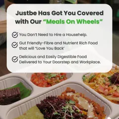 Our meal subscriptions are designed to make your life easier. This graphic shows the core benefits: gut-friendly, nutrient-rich food delivered to you, so you don't have to worry about planning or cooking healthy meals.