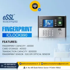 The eSSL iCLOCK990 is a high-capacity biometric system designed for larger organizations. It can store up to 40,000 fingerprints and 800,000 transaction records, making it perfect for managing a large workforce.