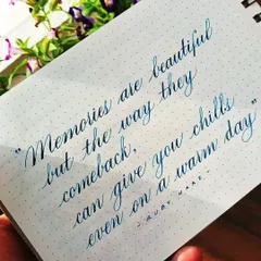 The elegant script of a calligrapher brings my words on memory to life in a new way.