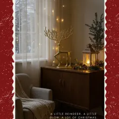 Getting your home ready for the holidays is one of my favorite things. This cozy Christmas corner, featuring one of my golden reindeer figurines, shows how a few elegant pieces can create a lot of festive magic.