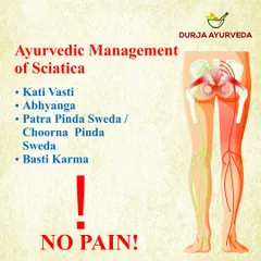 Our Ayurvedic management of sciatica involves a combination of therapies. We use Kati Vasti, Abhyanga, Patra Pinda Sweda, and Basti Karma to reduce inflammation and say "NO PAIN".