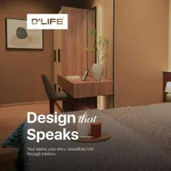 Design that speaks. Your space, your story, beautifully told through interiors. This image showcases a bedroom where the design reflects a personal and calming narrative.