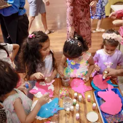 Little hands get creative at our unicorn-themed craft station. We provide all the materials, from glitter to glue, for kids to make their own magical creations to take home.