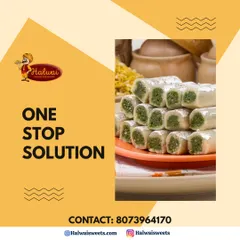 A one-stop solution for all your gifting needs. This image showcases our Pista Roll, a delicious and unique sweet that adds a touch of green to any assorted box.