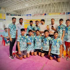 Another shot of our proud players and coaches with the trophy at the C.B.S.E. Nationals.
