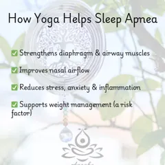 Learn how yoga helps with Sleep Apnea by strengthening the diaphragm and airway muscles, improving nasal airflow, and reducing inflammation.