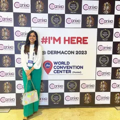 Here at Dermacon 2023 in Mumbai. Each conference is an opportunity to deepen my expertise in treating conditions like androgenetic alopecia and telogen effluvium.