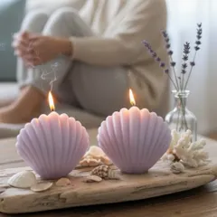 Unwind and relax with the calming scent of lavender. These elegant shell-shaped candles, made from natural soy wax, are perfect for creating a serene, spa-like atmosphere at home.
