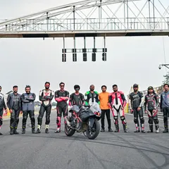 The crew from our January track session at Kari Motor Speedway. Festivities didn't stop us from revving our engines together.