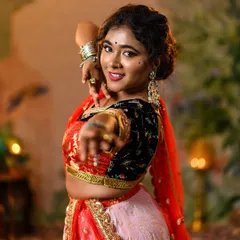 This expressive shot captures the playful and festive spirit of our 'Ram Leela' recreation, perfect for bringing cinematic flair to your celebration.