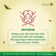Abhyangam, or Ayurvedic oil massage, is a key practice for maintaining health, especially during changing seasons like the monsoon. The warm oil massage helps remove toxins, improves vitality, and protects the body from seasonal imbalances.