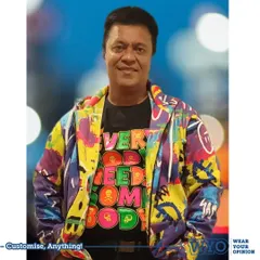 I customized this super cool, colorful jacket for DJ Rajesh Anant. Bring me your boldest ideas and I'll bring them to life on a jacket.