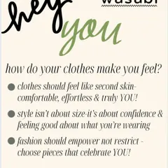 Your clothes should celebrate you, not define you. This is a core belief at Wasabi. Style isn’t about size, it’s about confidence and feeling good in what you’re wearing.