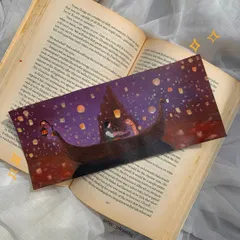 "At last I see the light." A bookmark I painted, inspired by the beautiful lantern scene from Disney's Tangled. A perfect gift for any book lover.