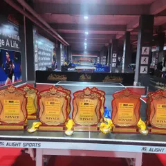 Trophies lined up and ready for the winners at the Fortune World School Interschool Tournament. I believe in celebrating every achievement, big or small.