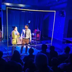 A repeat of the intense scene, capturing the emotion and connection between the two performers. Our courses help actors build powerful stage presence.