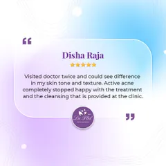 This patient's feedback is a wonderful affirmation of my work. Seeing a noticeable difference in skin tone and texture, along with the resolution of active acne, is the goal I strive for with every personalized treatment plan.