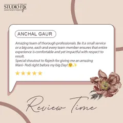 "Amazing team of thorough professionals." A fantastic review from a client who got a mani-pedi right before her big day.