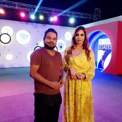 On set with reality TV personality Arshi Khan for the 'Mr & Miss 7 States' show. It was a great experience being the official DJ for the event and interacting with the celebrity judges.