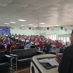Addressing a full auditorium of NSS students at Government Girls College on the POSH Act. My focus was to make them understand the importance of workplace safety laws even before they begin their careers, fostering a proactive approach to preventing sexual harassment.
