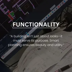Architecture is about more than buildings; it's about crafting experiences. We build our work on three core principles: Balance for harmony, Functionality for purpose, and Sustainability for a timeless future.