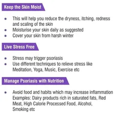 Lifestyle factors play a crucial role in managing psoriasis. We guide patients on keeping skin moisturized, managing stress through techniques like meditation, and making nutritional choices that reduce inflammation.