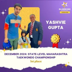 Celebrating with Yashvie Gupta after her incredible first-place win at the State-Level Maharashtra Taekwondo Championship. A true champion in the making.