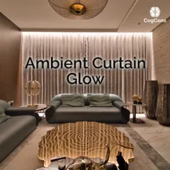 Create a soft, inviting atmosphere with an ambient curtain glow. Our system integrates lighting with your window treatments, backlighting the curtains to add depth and warmth to your living space.
