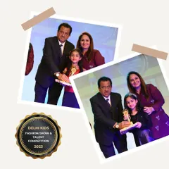 A proud moment for these young models as they are presented with their awards on stage. This recognition is a huge confidence booster and a memory they will always treasure.