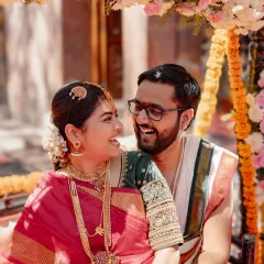 Laughter and love on the 'oonjal' or wedding swing, a beautiful and fun tradition in many South Indian weddings.
