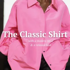 A modern take on the classic shirt involves playing with proportions and color. This oversized pink shirt is a perfect example of a trendy yet wearable piece.