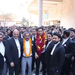 Surrounded by a large group of fellow lawyers on my nomination day. Seeing so many colleagues from the legal community come out to support my candidacy for the RCBA was an unforgettable experience.