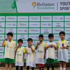A proud moment for our U-7 team, showing off their participation medals at the Reliance Foundation Youth League. Every player gets a chance to shine.