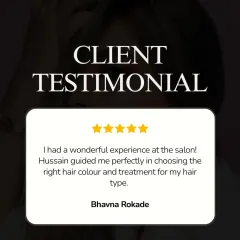 A testimonial from a client who appreciated my guidance in choosing the right hair color and treatment for her hair type. Personalization is key.