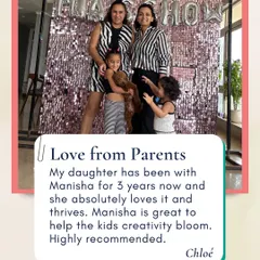 Nothing makes us happier than hearing from the parents in our community. This note from Chloe, whose daughter has been with us for three years, captures the essence of what we strive for: helping every child's creativity bloom in a thriving, supportive environment.