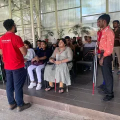 Another angle from our indoor orientation with the Enable India students. It's important to create a comfortable and clear foundation before we even step onto the green, ensuring everyone feels confident and ready.