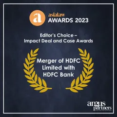We are proud to have advised HDFC Limited on its landmark merger with HDFC Bank. This transaction, recognized by Asialaw Awards 2023, stands as a testament to our expertise in navigating complex, large-scale corporate consolidations in the financial services sector.