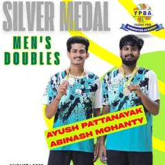 Taking our game to the world stage. My trainees Ayush Pattanayak and Abinash Mohanty fought hard to secure the Silver Medal in Men's Doubles at the BWF Ghana International Series.