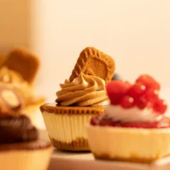 A beautiful shot of my Lotus Biscoff mini cheesecake, part of my special Rakhi menu. It’s a delicious way to celebrate your bond.