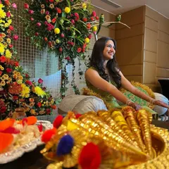 A candid shot of a beautiful bride at her mehendi ceremony. It's a joy to see my work become part of such a happy and colorful celebration.