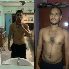 Another look at my client's 12-week transformation, highlighting the change in his torso and overall body composition. This is the result of consistent effort and trusting the process.