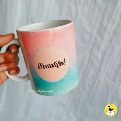 A beautiful custom mug with a watercolor design. I can add any name or word to make it a truly personal gift.