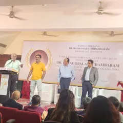 On stage with other honorees at the memorial event. It is inspiring to be in the company of such distinguished individuals.