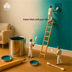 We believe in using colors that craft your vibe. This conceptual shot shows our team carefully selecting and applying colors to create the perfect mood.