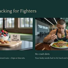 Smart snacking is crucial for fighters. Ditch the junk food and fuel your body with things like Greek yogurt, fruit, and nuts. Your body needs quality fuel to hit hard and move fast.