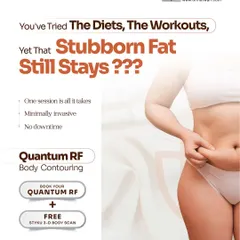 I understand the frustration of having stubborn fat that does not respond to a healthy lifestyle. My Quantum RF Body Contouring treatment is a minimally invasive solution designed to address these specific areas. To help you track your progress, I offer a complimentary STYKU 3D body scan with every Quantum RF consultation at my Oshiwara clinic.