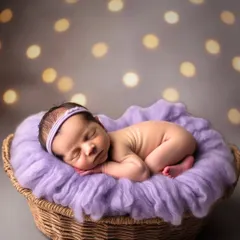 The peaceful, dreamy sleep of a newborn is pure magic. In my studio, I use soft textures and gentle lighting to create timeless portraits like this one, capturing your baby in a cozy, safe setting.